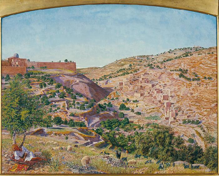 Thomas Seddon Jerusalem and the Valley of Jehoshaphat from the Hill of Evil Counsel Spain oil painting art